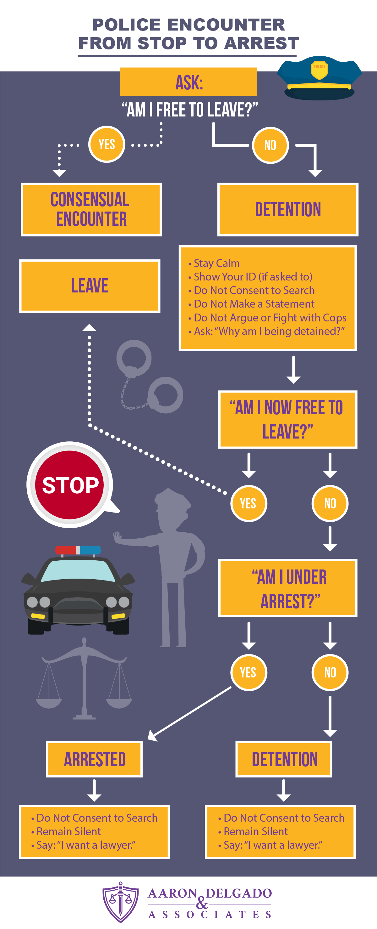 police encounter from stop to arrest infographic